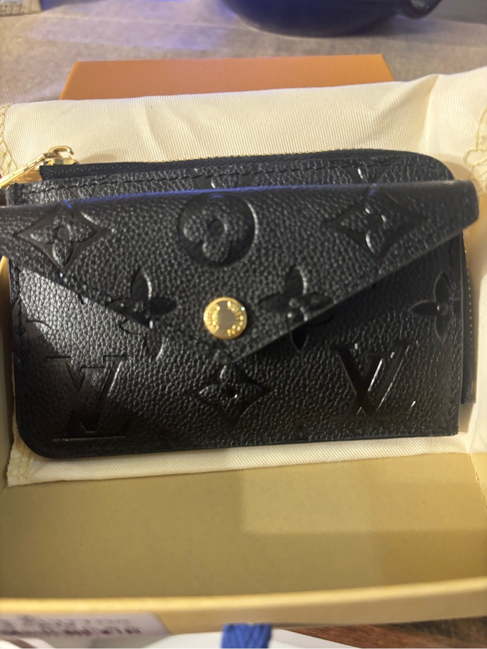 Designer Black Embossed Leather Card Holder Wallet